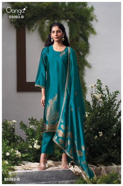 Ganga veya 5093 kantha work dress material wholesale
